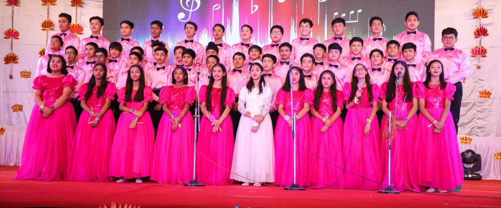 The school choir on stage
