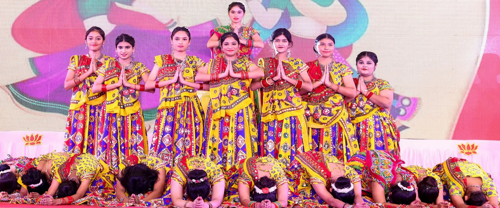 Students performing Garba