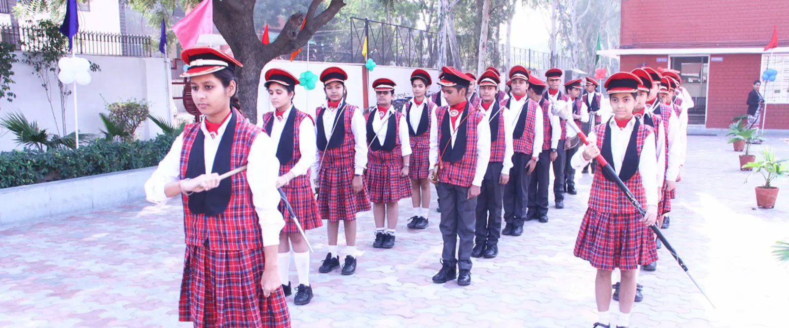 Junior band in red berets