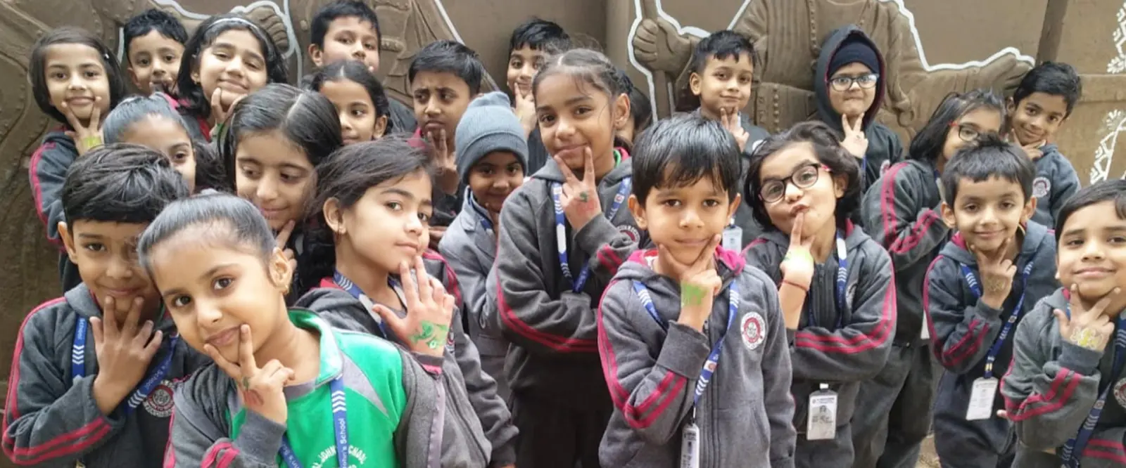 Junior students smiling for the camera